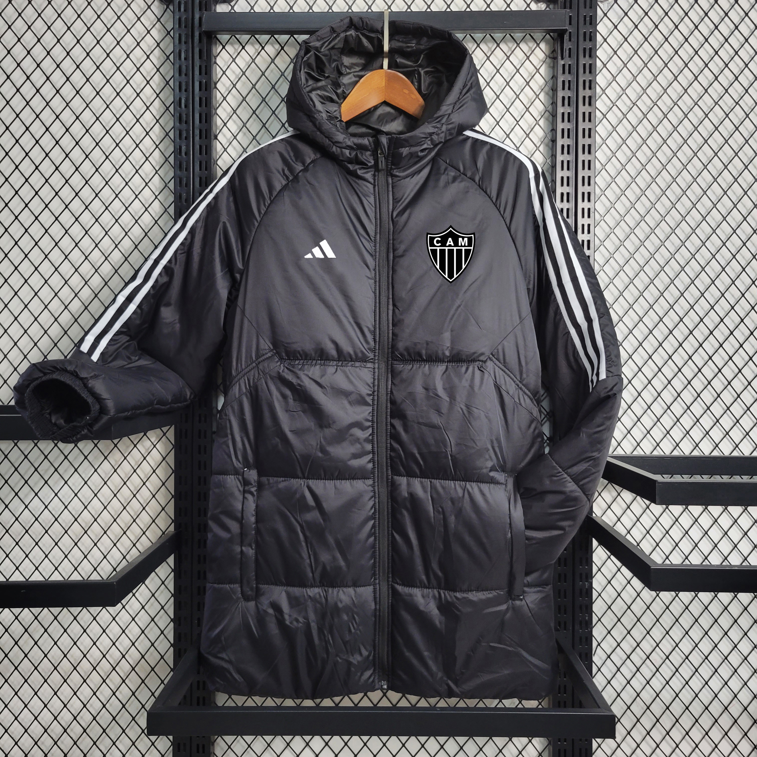 Atletico Mineiro 23-24 Men's Hooded Thermal Cotton Jacket - Black